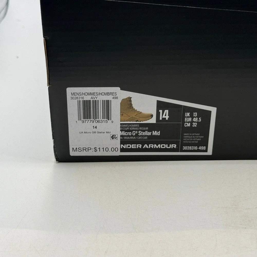 Under Armour Micro G Stellar Mid Shoes Men Size 14 Coyote Tactical 3028316-498